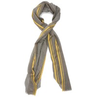 Lines Small Check Silk & Wool Scarf (Green)