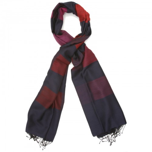 Checks Cotton + wool Scarf (Blue & Red)