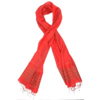 Line Silk + Wool Scarf (Red)