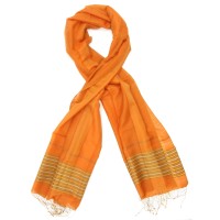 Line Silk + Wool Scarf (Orange)